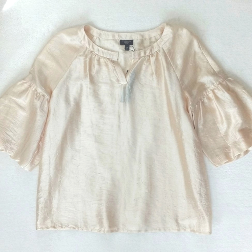 Talbots Elegant Women’s Cream Silk Nylon 3/4 Sleeve Women’s Blouse MP - Picture 9 of 13